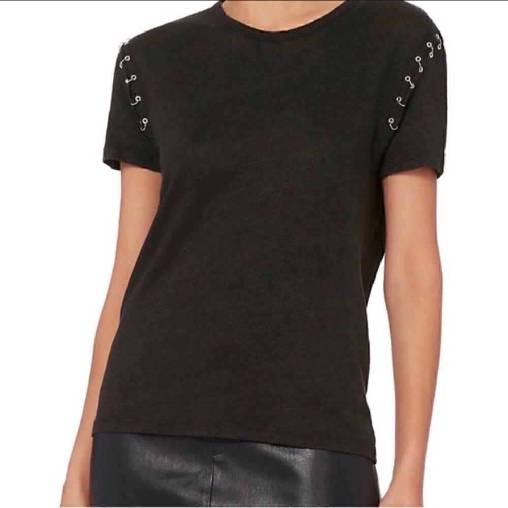 IRO Brissa Linen Embellished Silver Chain Tee XS